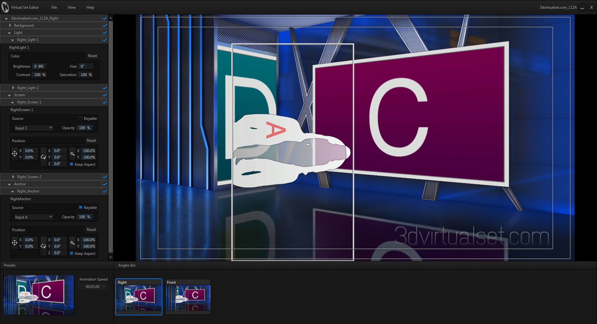 Virtual Studio 112A for NewTek TriCaster Virtual Set Editor Templates